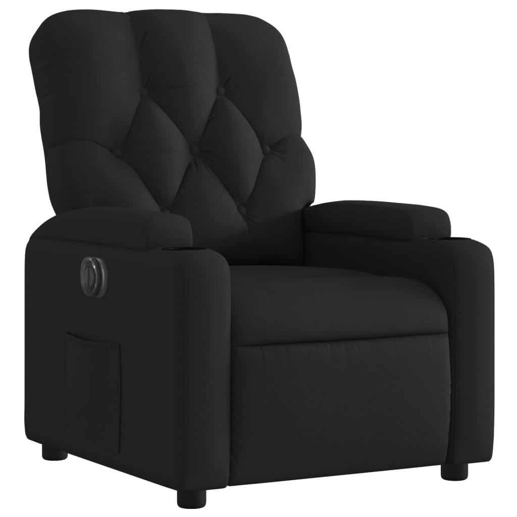 Poltrona elétrica reclinável tecido preto