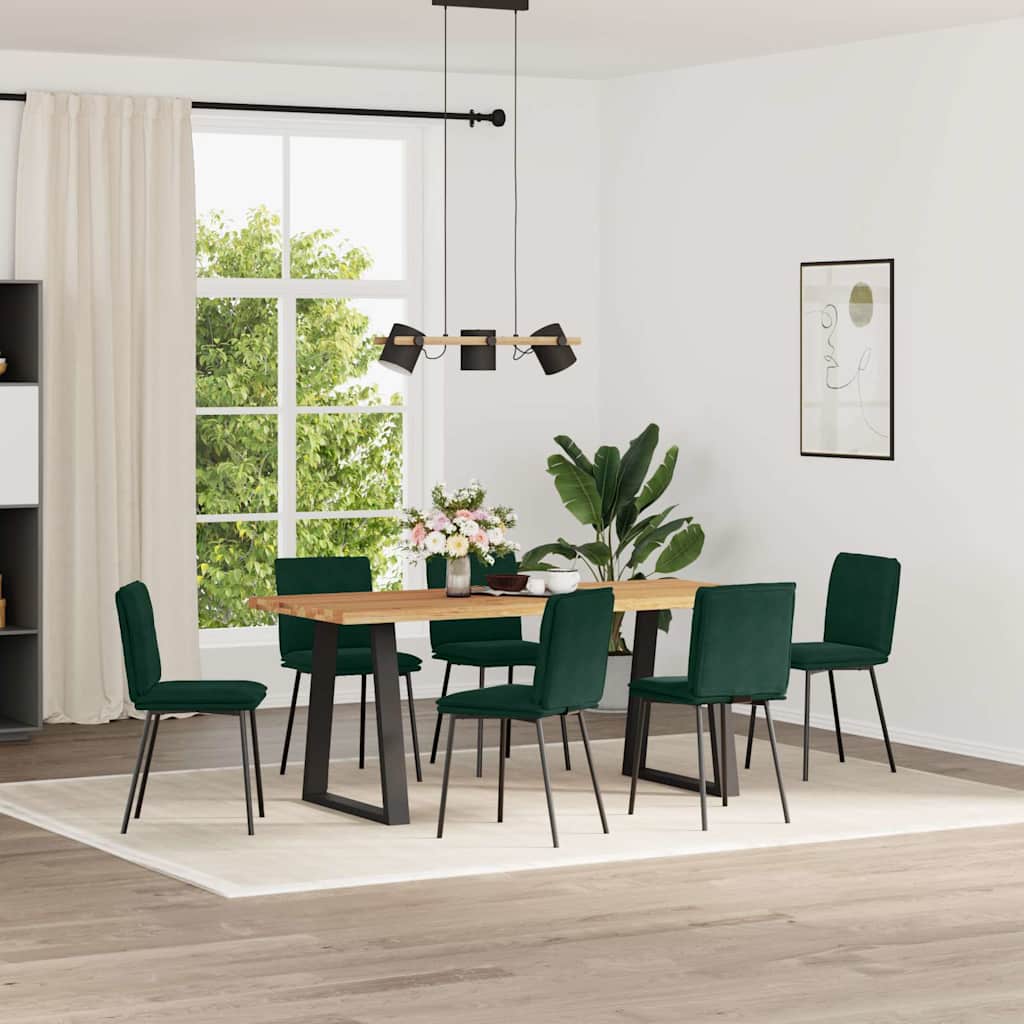 Cadeiras de jantar 6 pcs veludo verde-escuro