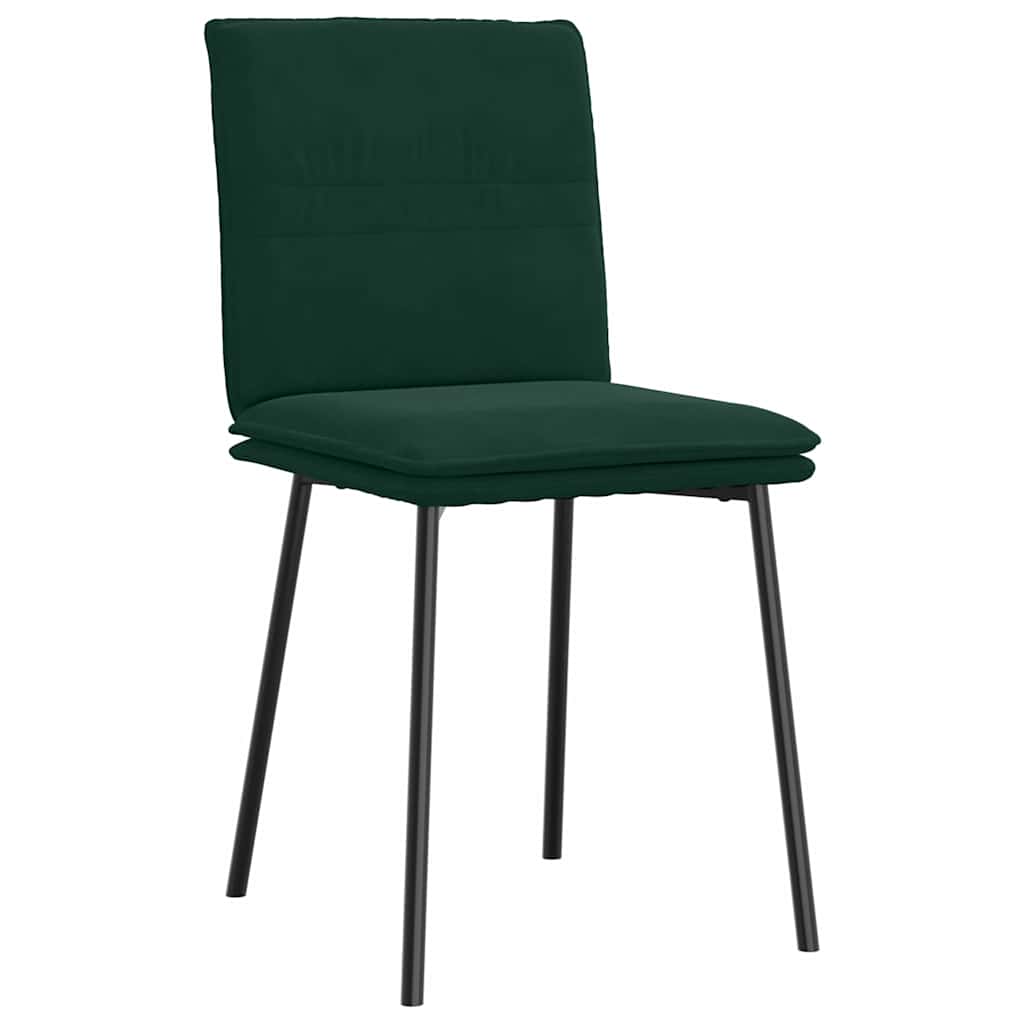Cadeiras de jantar 6 pcs veludo verde-escuro