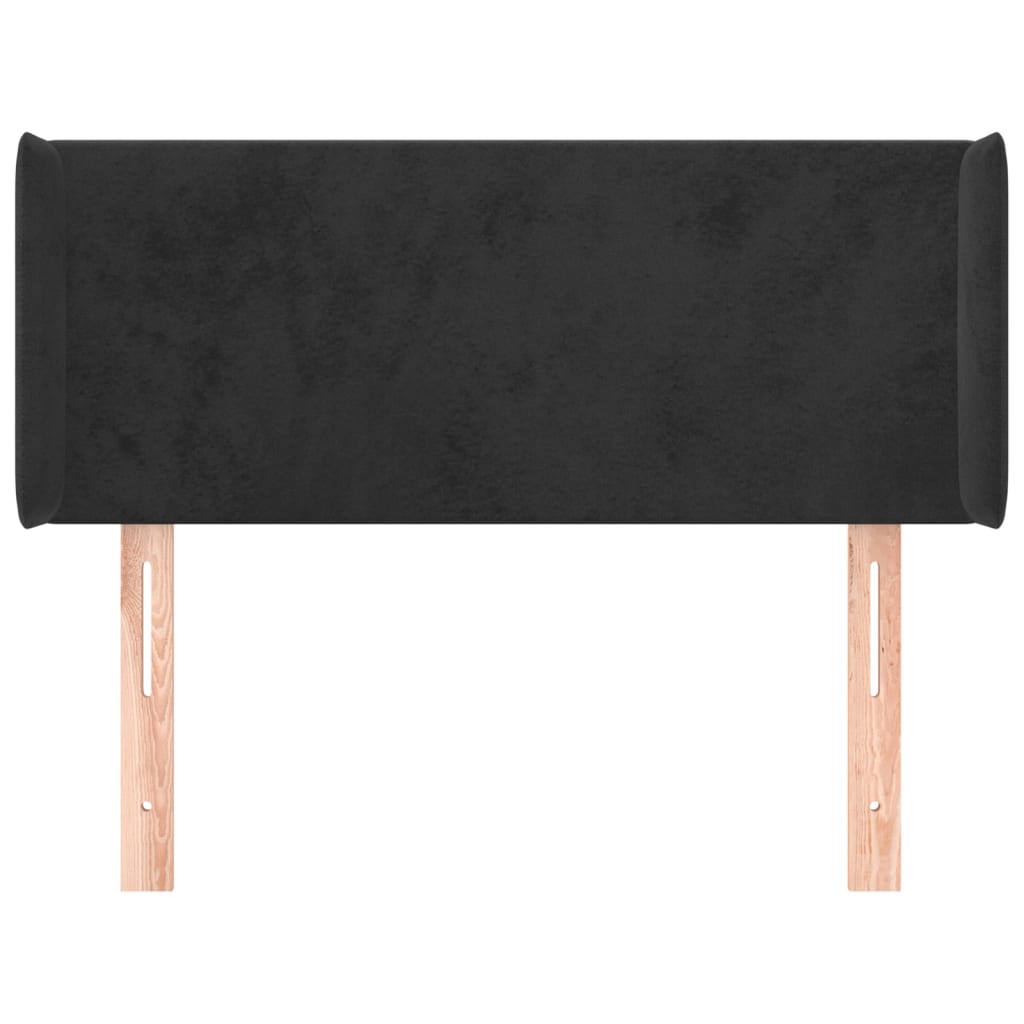 Cabeceira de cama c/ abas veludo 83x16x78/88 cm preto
