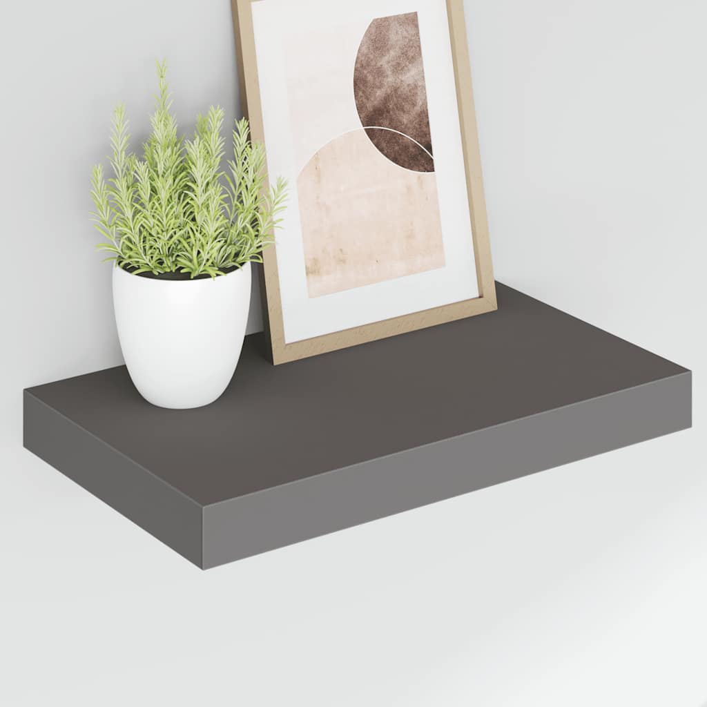 Prateleiras de parede suspensas 4 pcs 40x23,5x3,8cm MDF cinza
