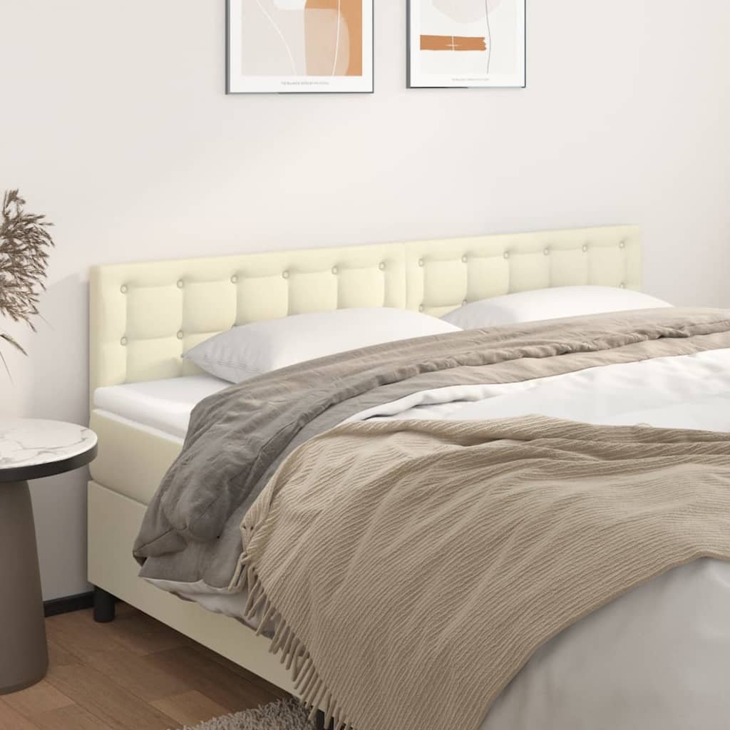 Cabeceiras creme 200x5x78/88 cm couro artificial