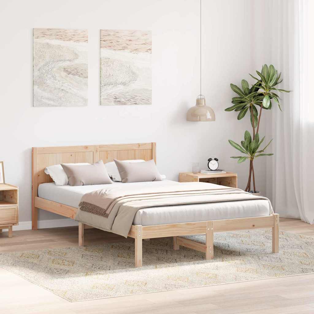 Estrutura da cama castanho 120 x 190 cm madeira de pinho maciça