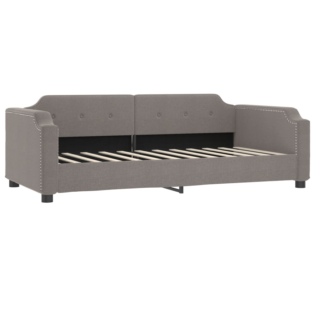 Sofá-cama com colchão 100x200 cm tecido cinzento-acastanhado