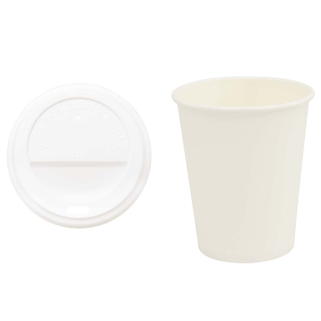 Copos de café de papel com tampas 1000 pcs 8oz 200ml