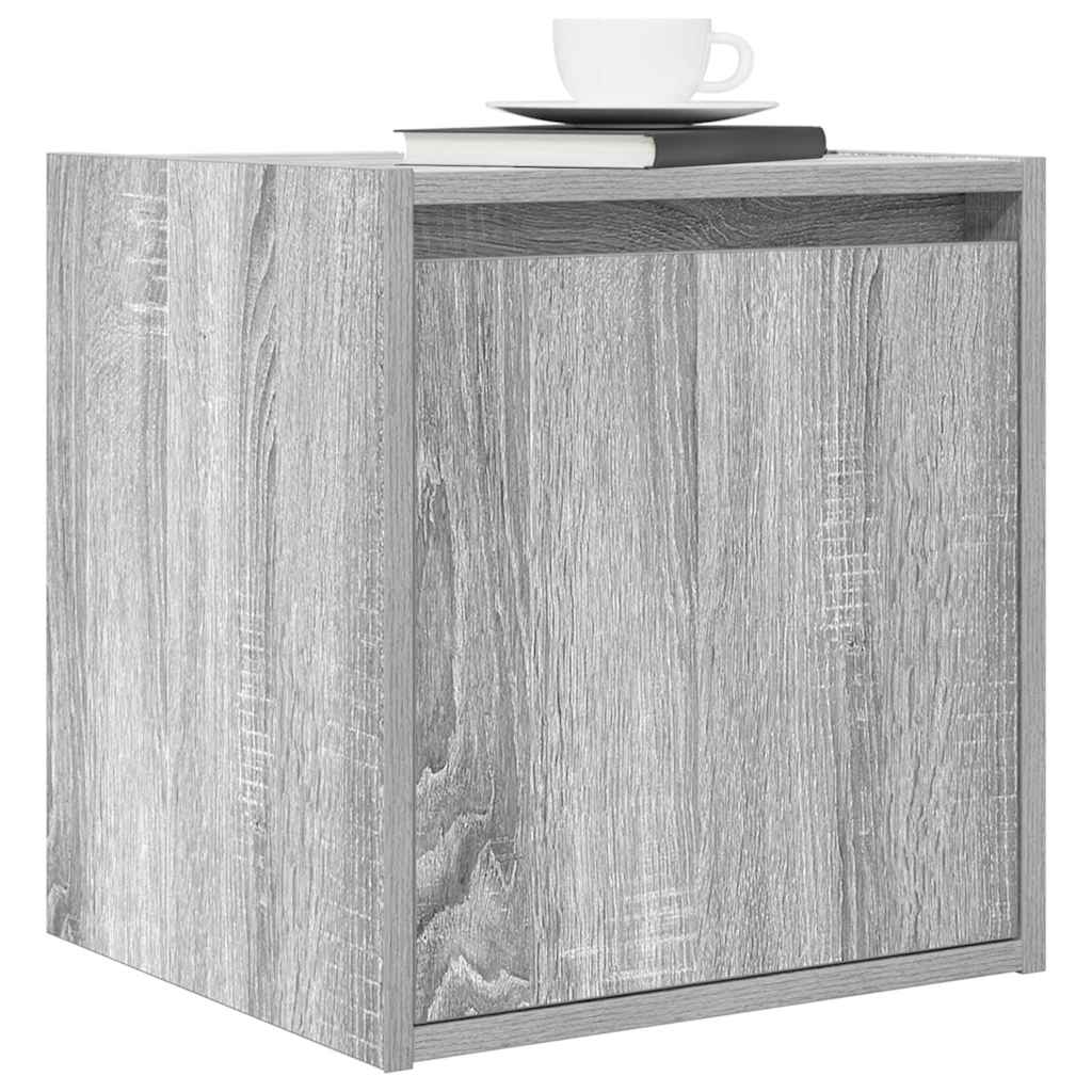 Mesa de cabeceira de parede 38x34x40 cm cinzento sonoma