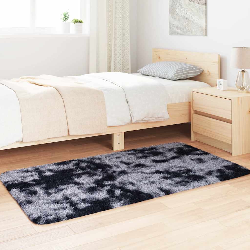 Tapete shaggy de pelo alto navarra 80x150 cm cinzento-escuro