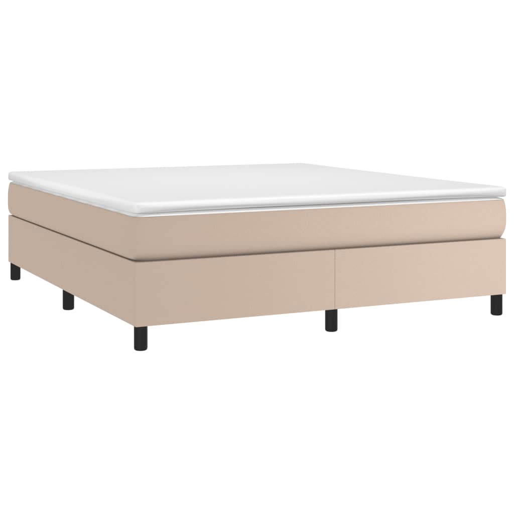 Estrutura de cama com molas 160x200 cm couro artificial cappuccino
