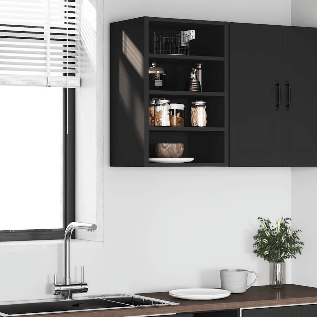 Armário de parede “riga” 40x29,5x60 cm derivados madeira preto
