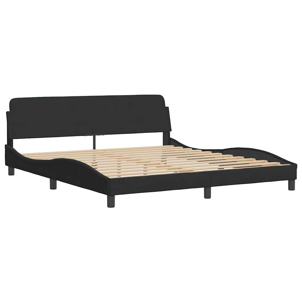 Estrutura de cama sem colchão 180x200 cm veludo preto