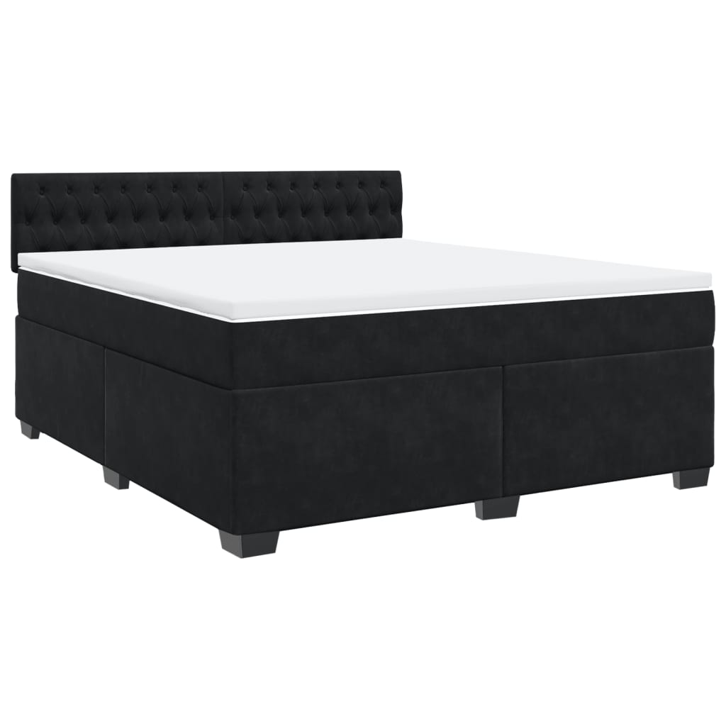 Cama com molas/colchão 180x200 cm veludo preto