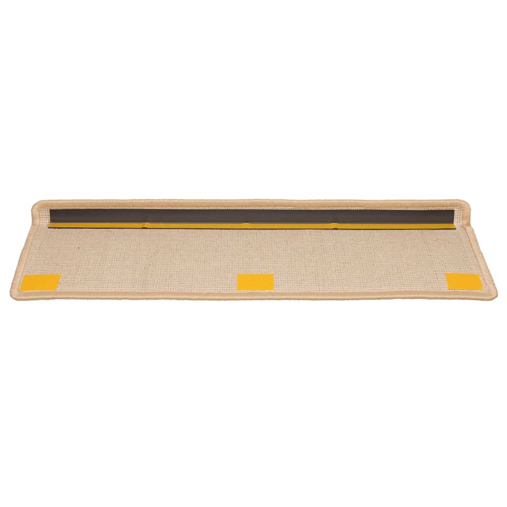 Tapetes de escada 20 peças 65x21x4 cm creme com borda retangular