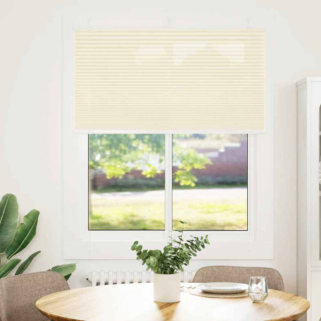 Creme plissada cega 110x150 cm largura tecido 109,4cm poliéster