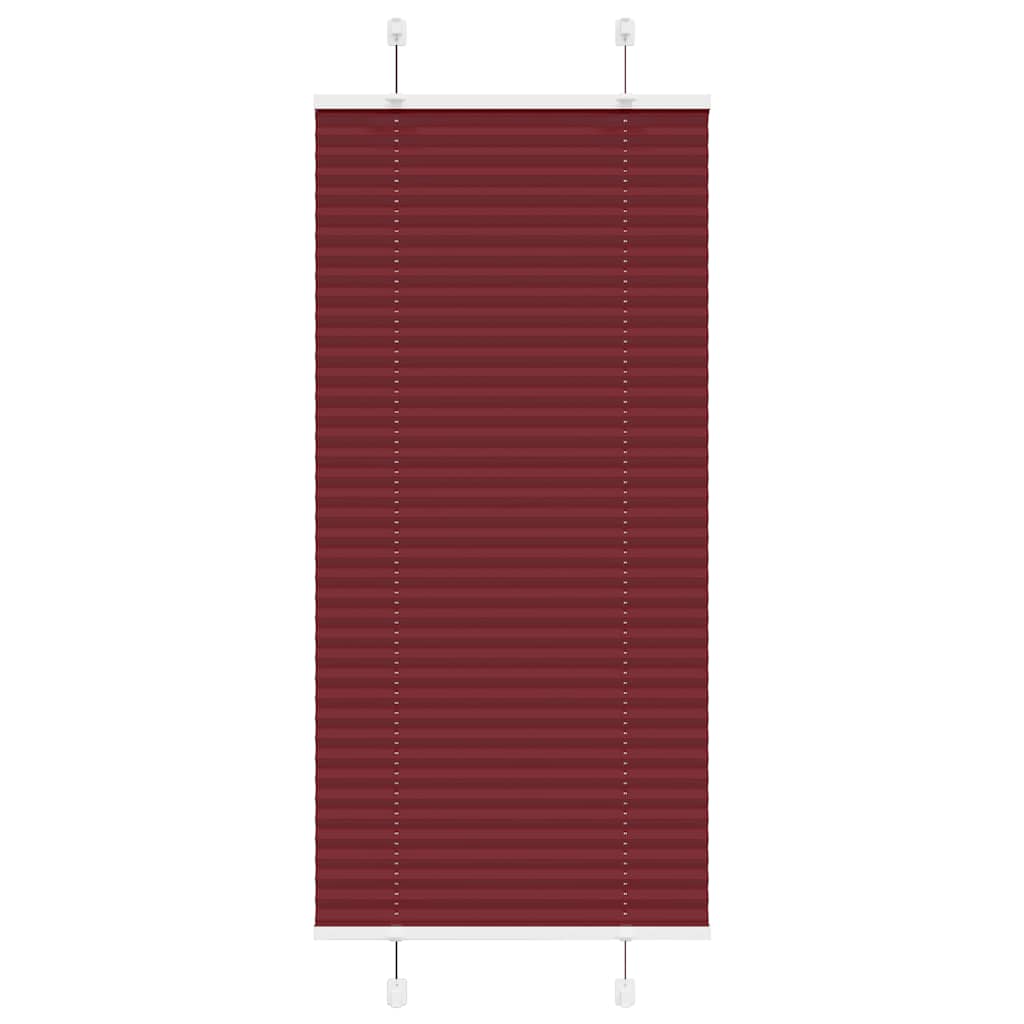 Plissado cego bordéus vermelho 60x150 cm largura tecido