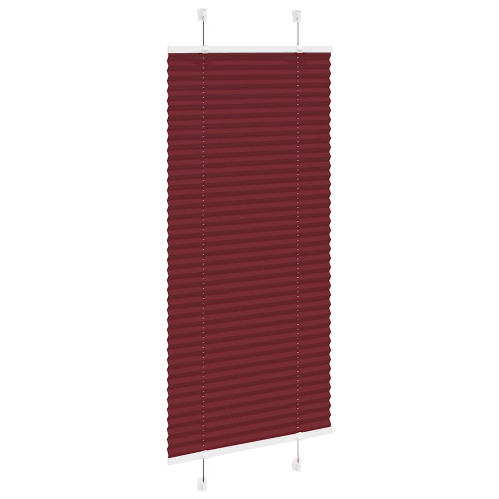 Plissado cego bordéus vermelho 60x150 cm largura tecido