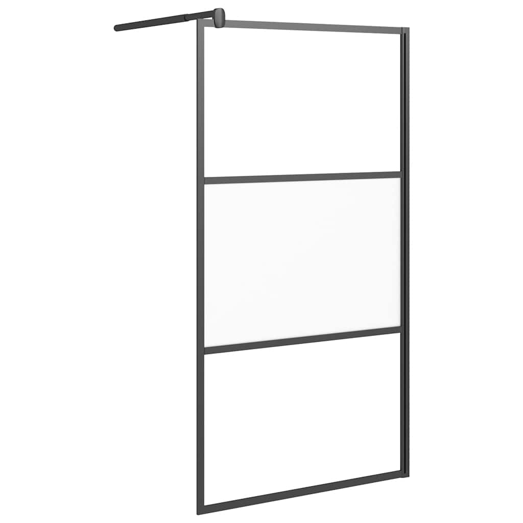 Divisória de chuveiro 100x195 cm vidro semiopaco esg preto