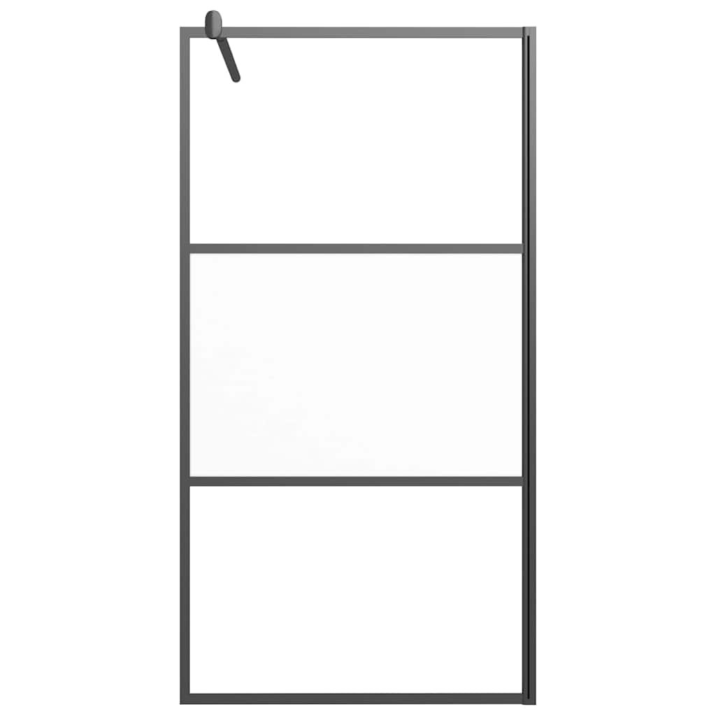 Divisória de chuveiro 100x195 cm vidro semiopaco esg preto