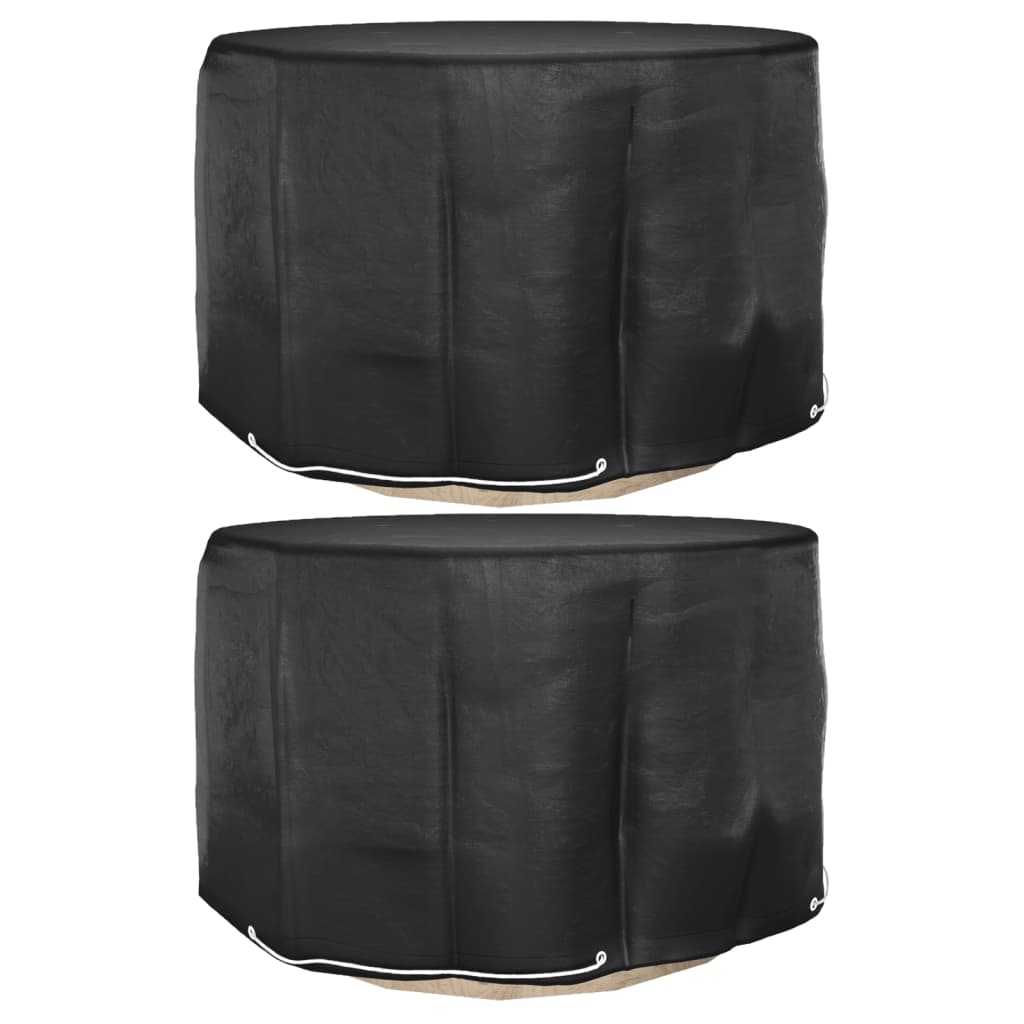 Capas p/ mobília de jardim 2 pcs 6 ilhós ø125x75 cm redondo