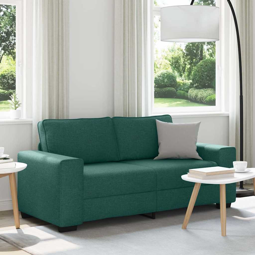 Sofá de 2 lugares verde escuro 180x77x82 cm em tecido