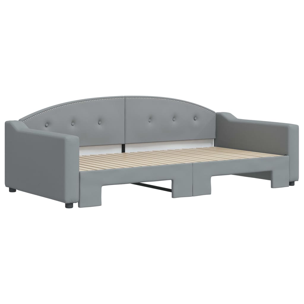 Sofá-cama com gavetão 100x200 cm tecido cinzento-claro