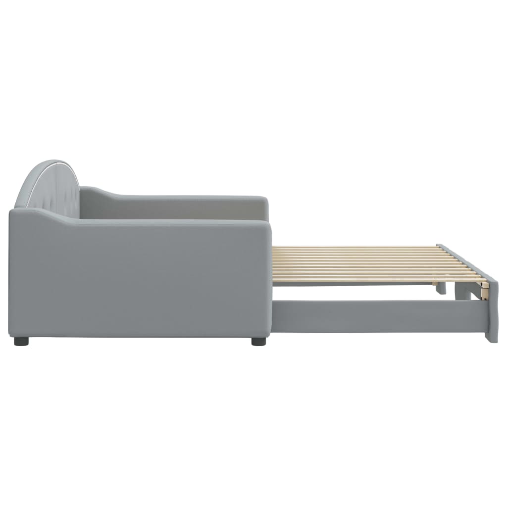 Sofá-cama com gavetão 100x200 cm tecido cinzento-claro