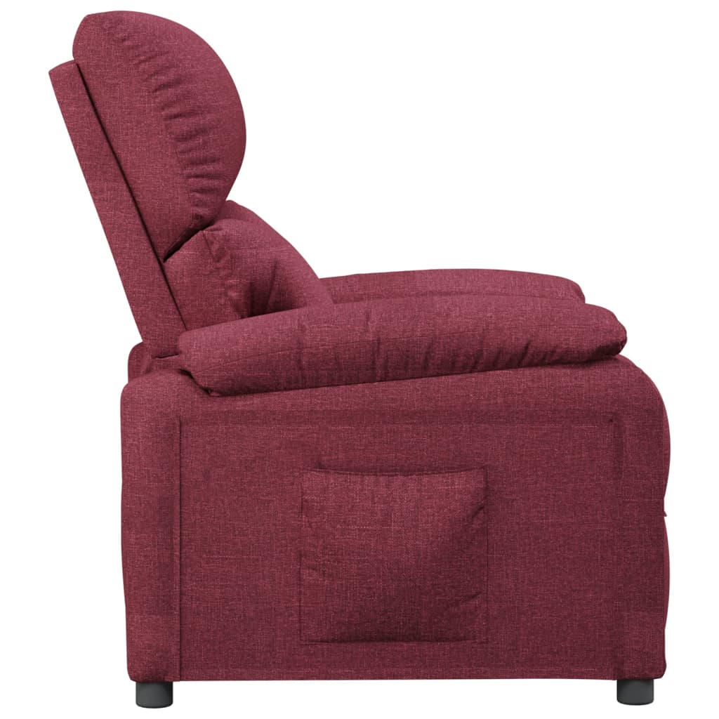 Poltrona reclinável tecido vermelho tinto