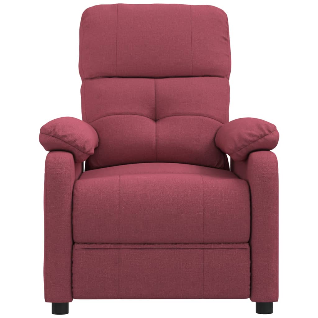 Poltrona de massagens elétrica reclinável tecido vermelho tinto