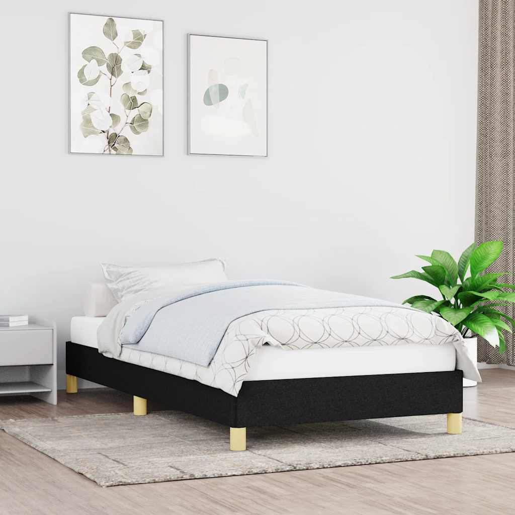 Estrutura de cama sem colchão 80x200 cm tecido preto