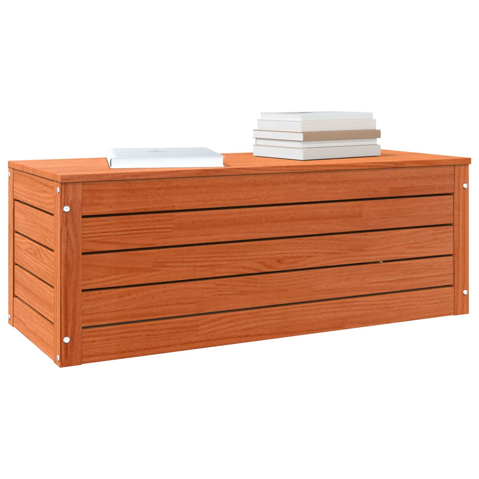 Caixa de armazenamento com porta marrom cera 89 x 36,5 x 33 cm