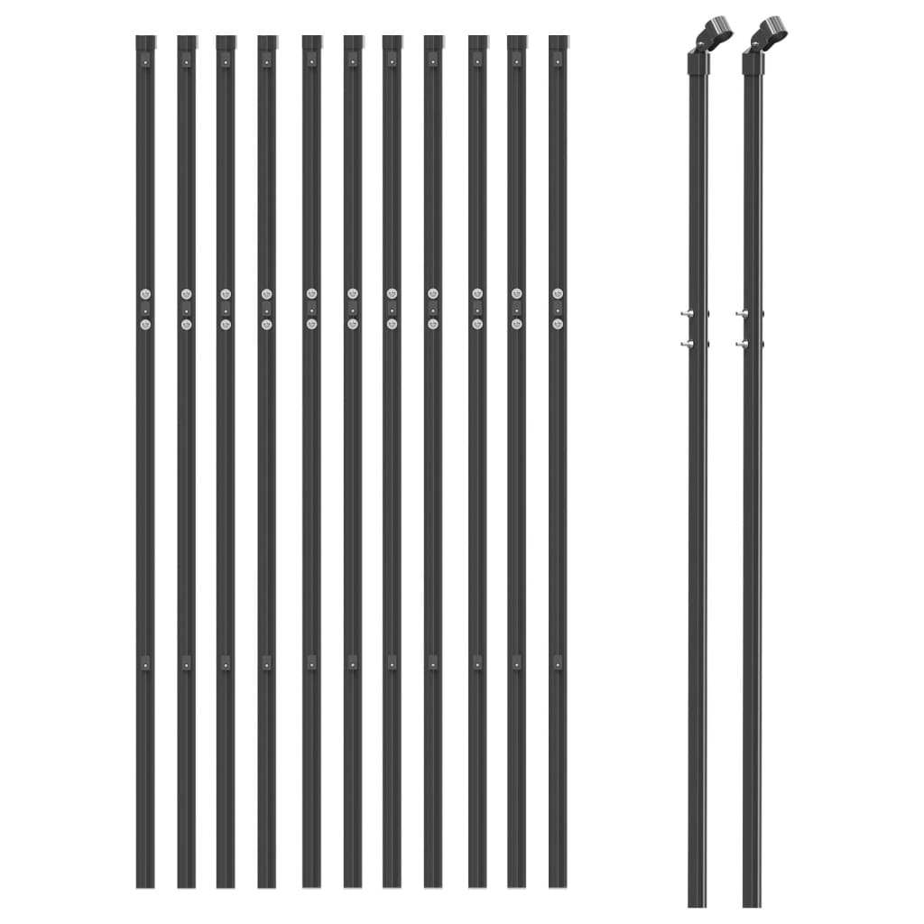 Cerca de malha de arame 1x25 m aço galvanizado antracite