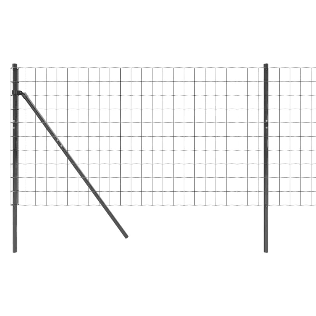 Cerca de malha de arame 1x25 m aço galvanizado antracite