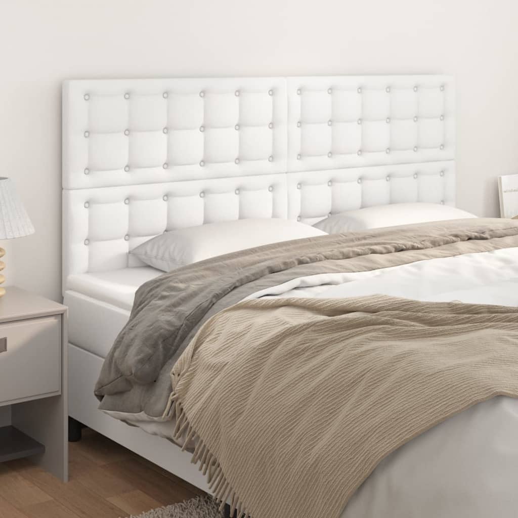 Cabeceira branca 160x5x118/128 cm couro sintético
