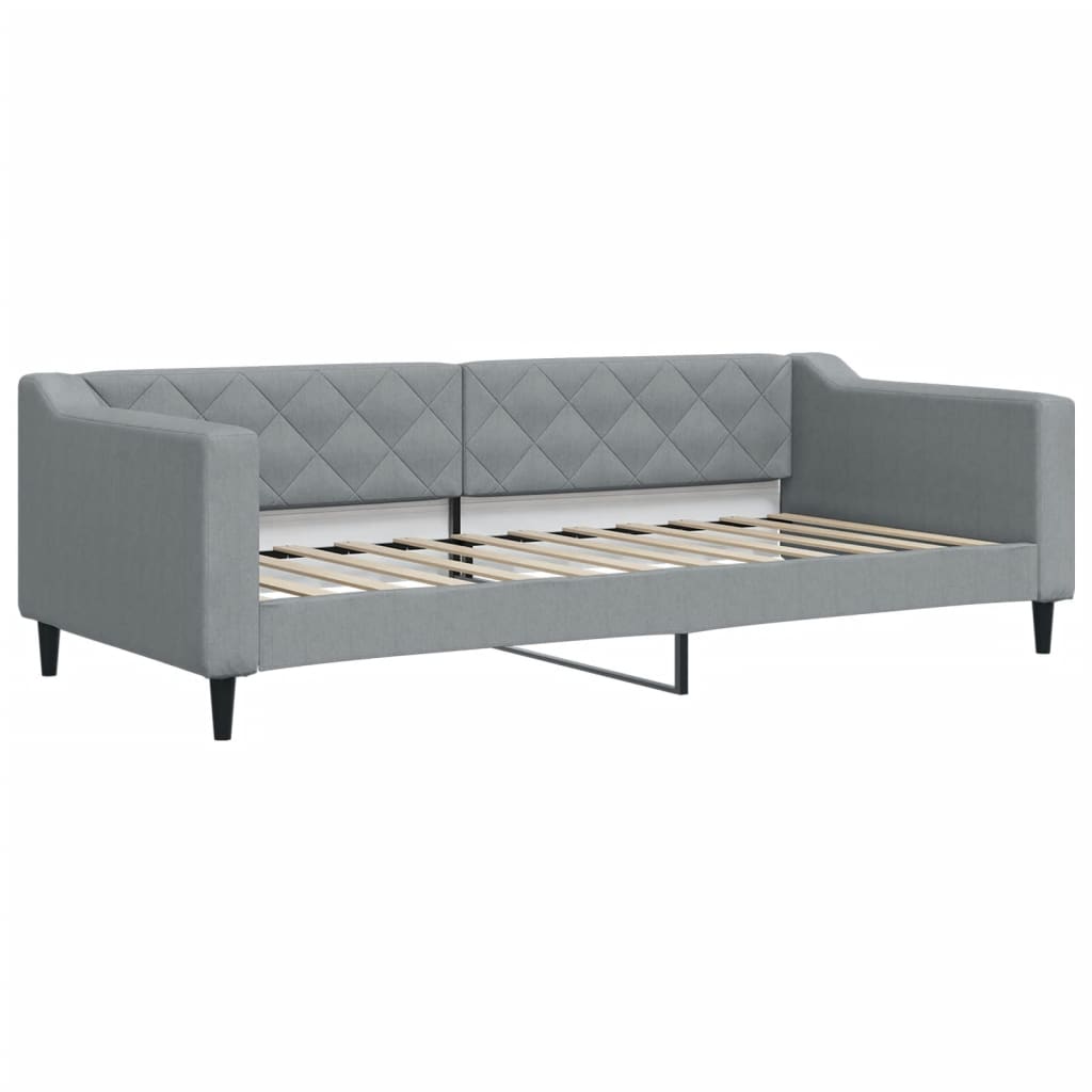 Sofá-cama com gavetão 90x200 cm tecido cinzento-claro
