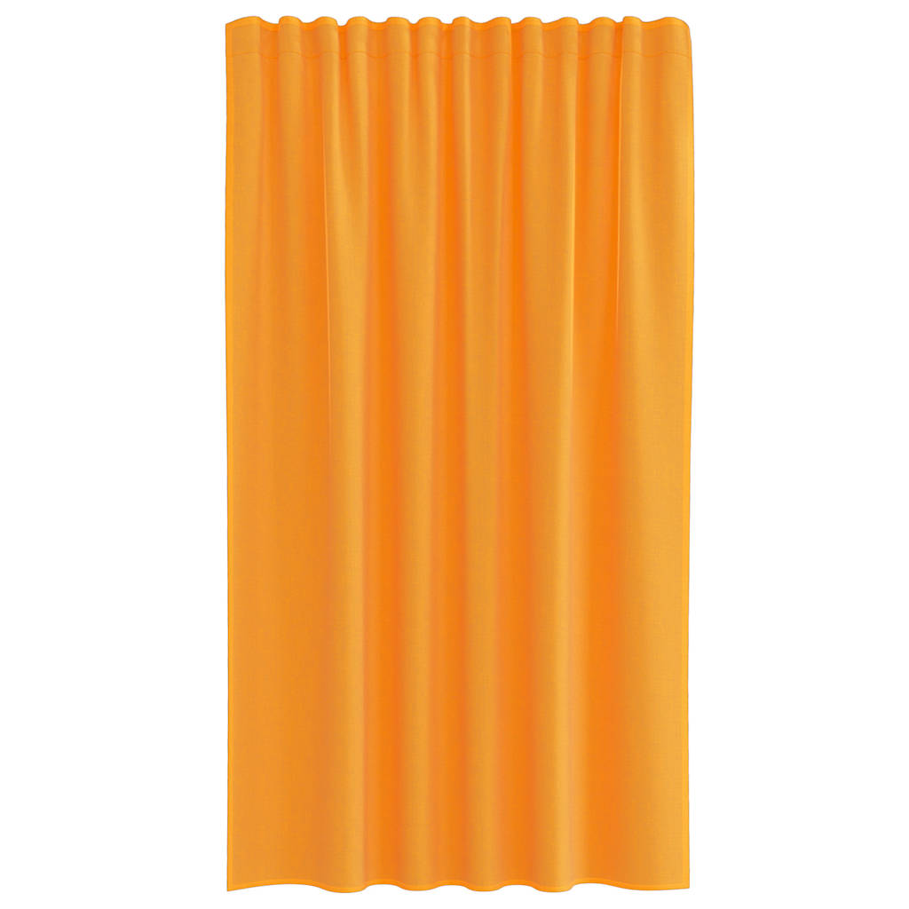 Cortinas de voile com bolsos para varão 2 pcs laranja
