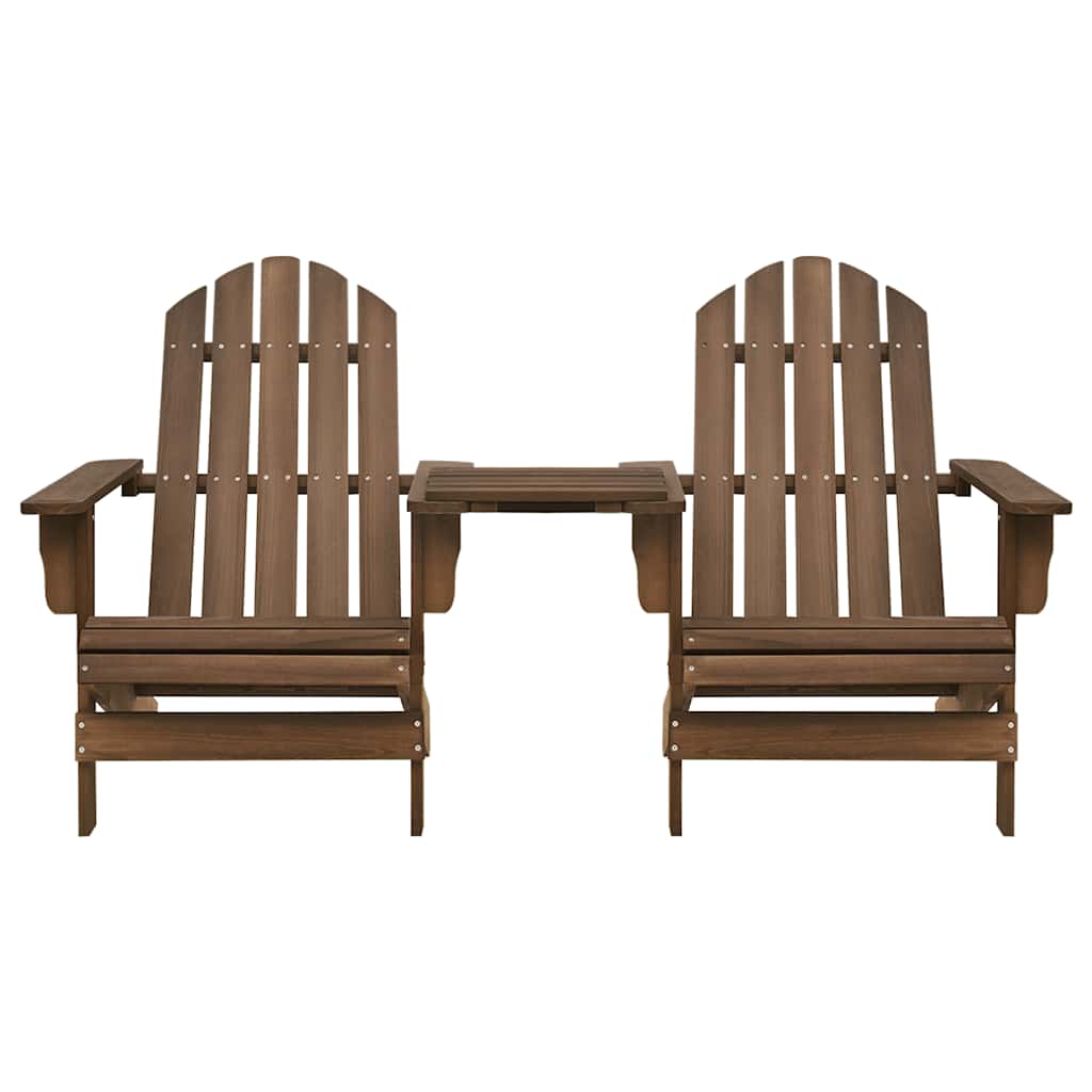Cadeiras jardim adirondack + mesa centro madeira abeto castanho