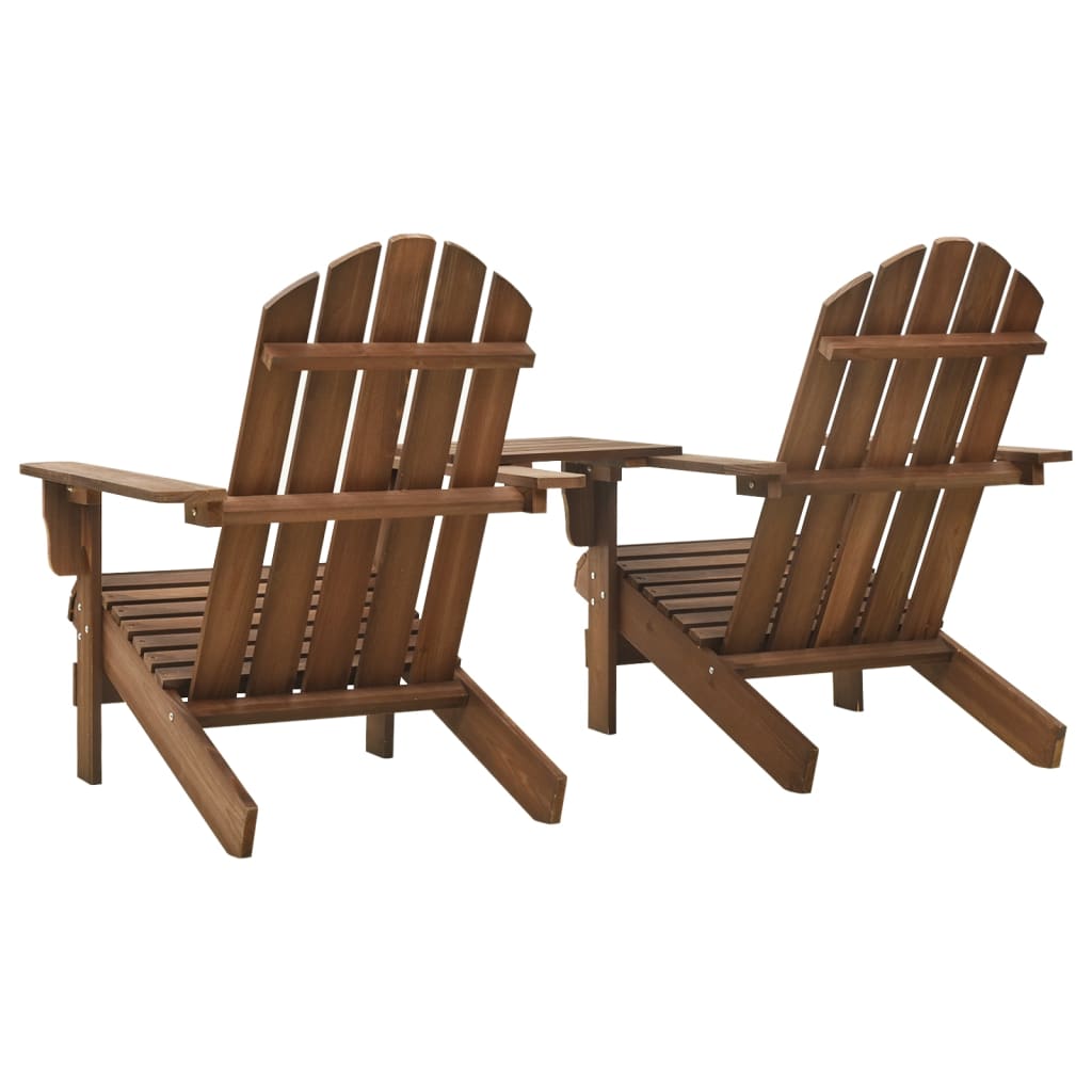 Cadeiras jardim adirondack + mesa centro madeira abeto castanho