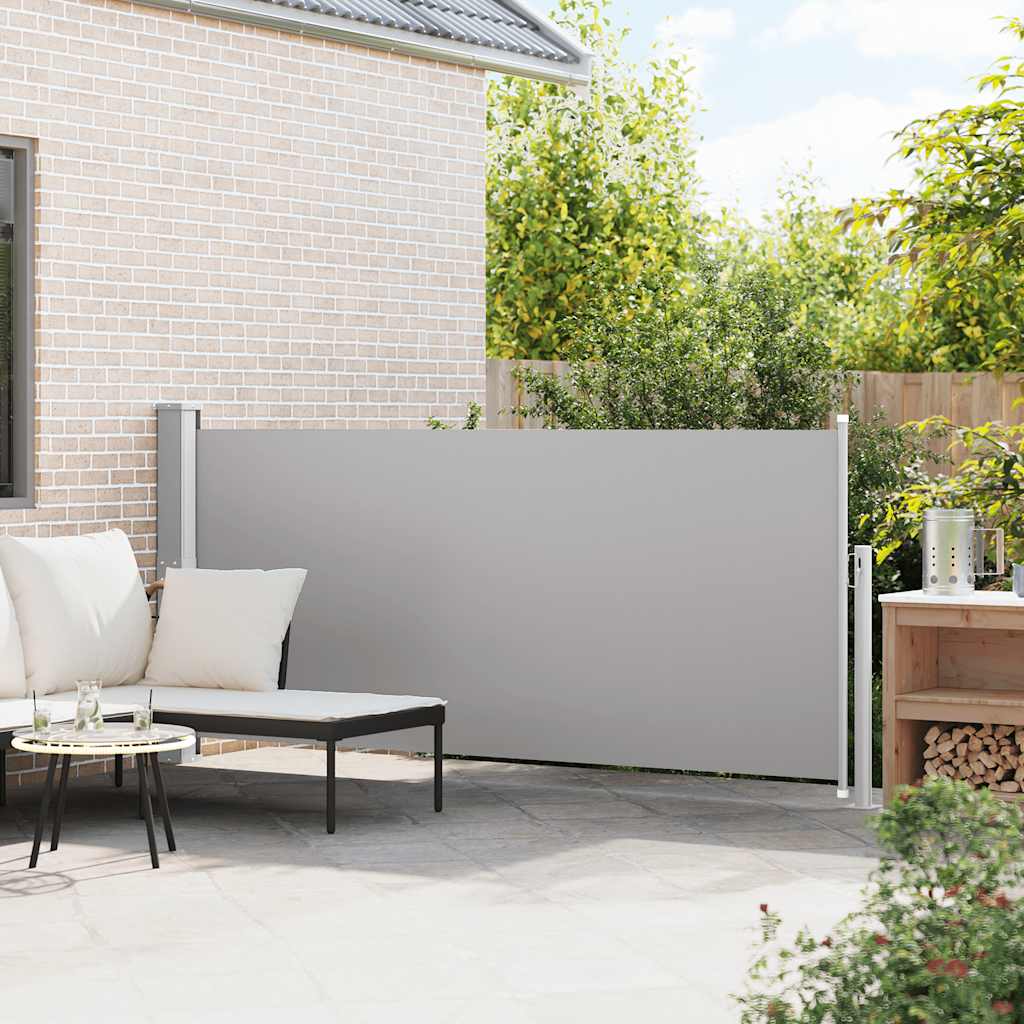 Toldo lateral retrátil 140x300 cm cinzento