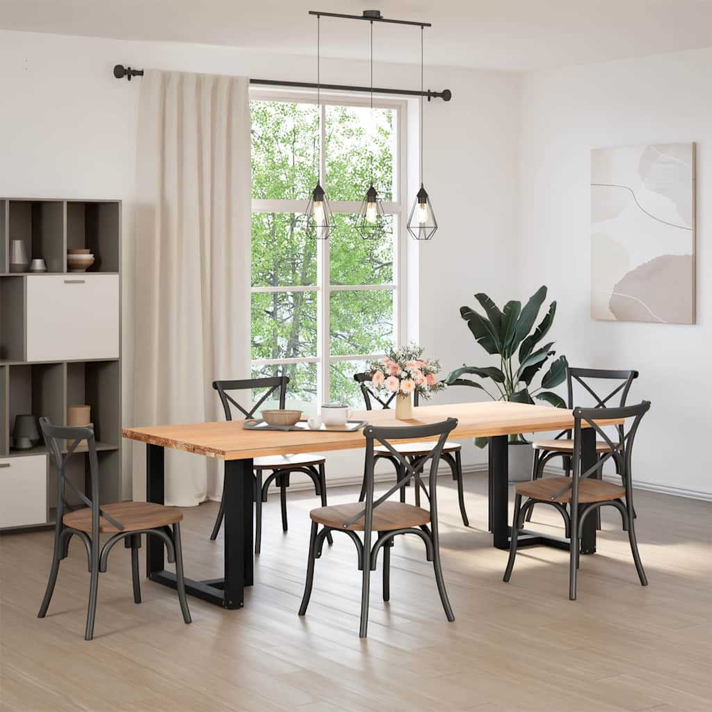 Pés de mesa de jantar em forma de t, 2 peças, preto, 80x35x(72-73) cm, aço