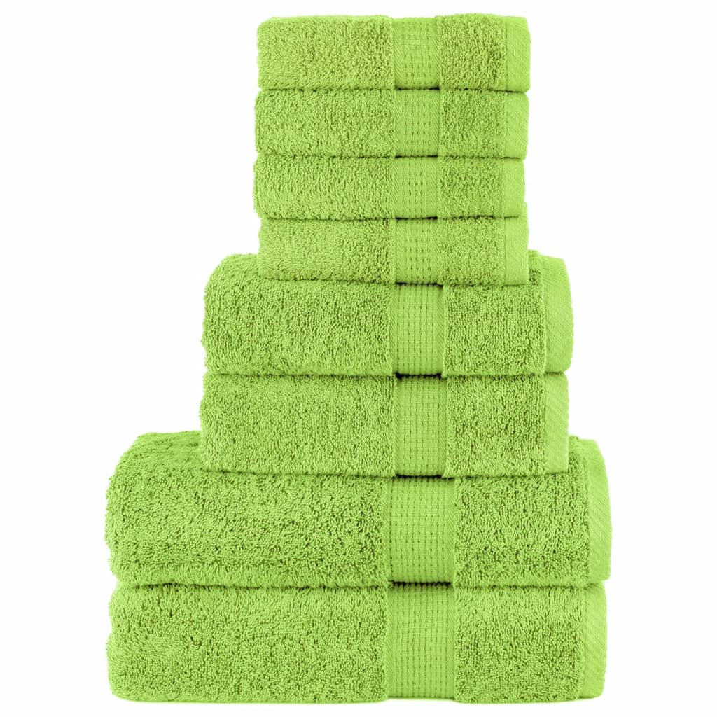 8Pcs conjunto toalhas banho premium solund 600 gsm verde maça