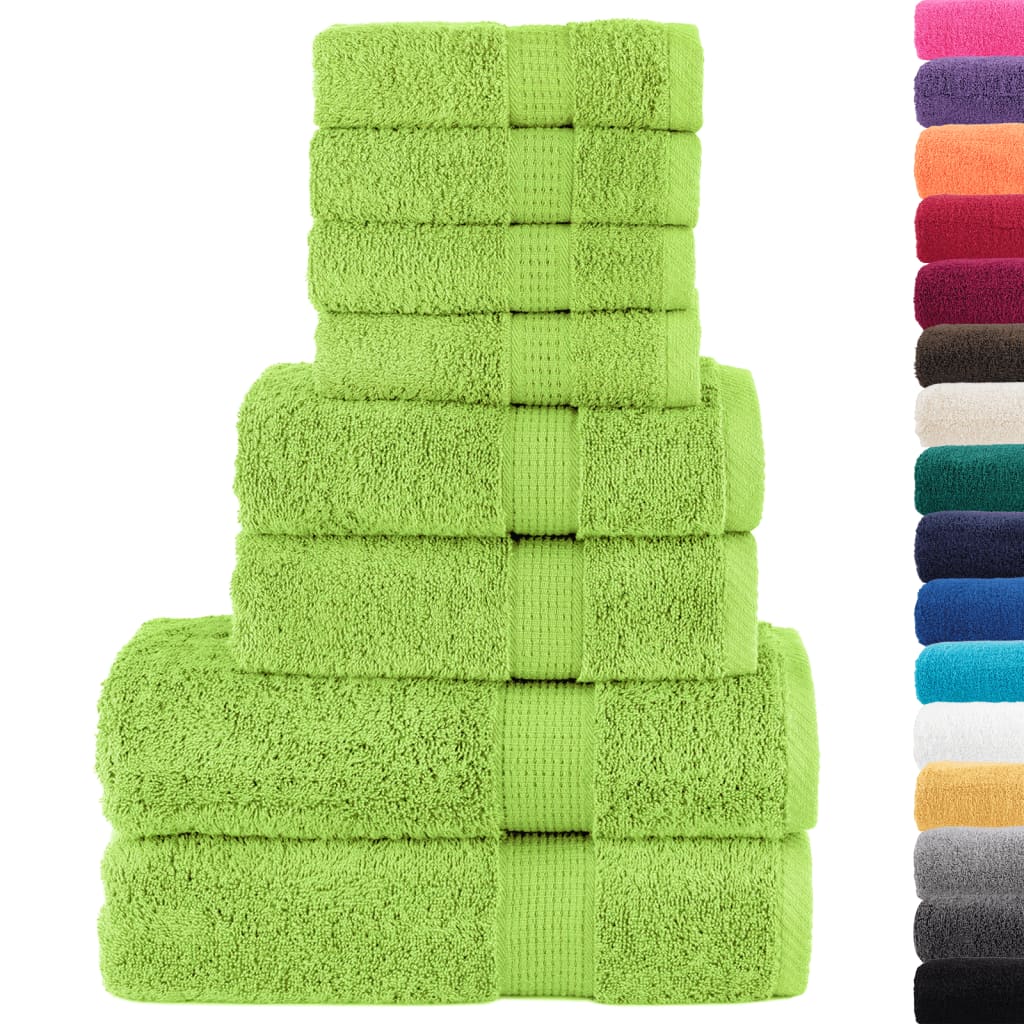 8Pcs conjunto toalhas banho premium solund 600 gsm verde maça