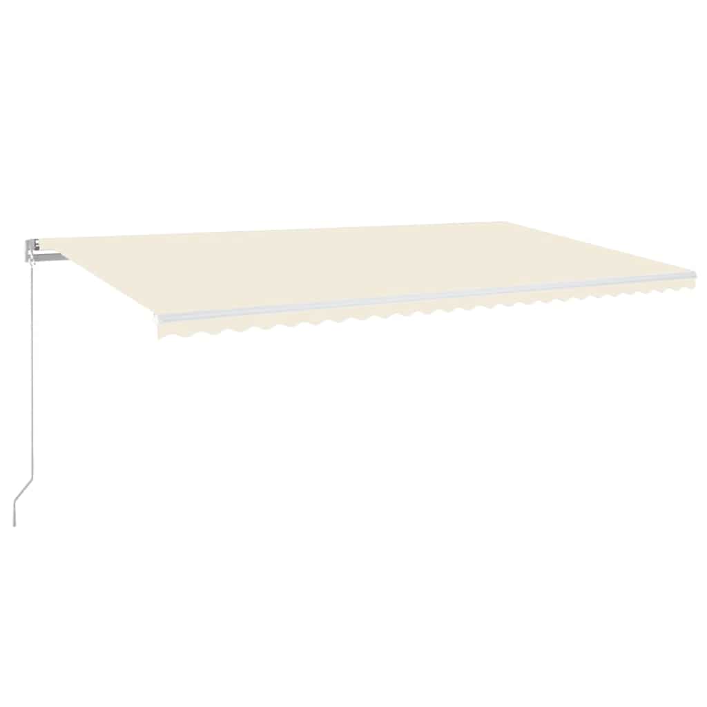 Toldo retrátil manual com LED 600x300 cm cor creme