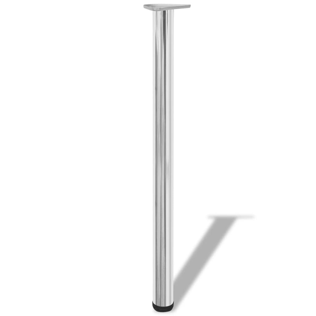 4 Pernas de mesa, altura ajustável, cromo 870 mm