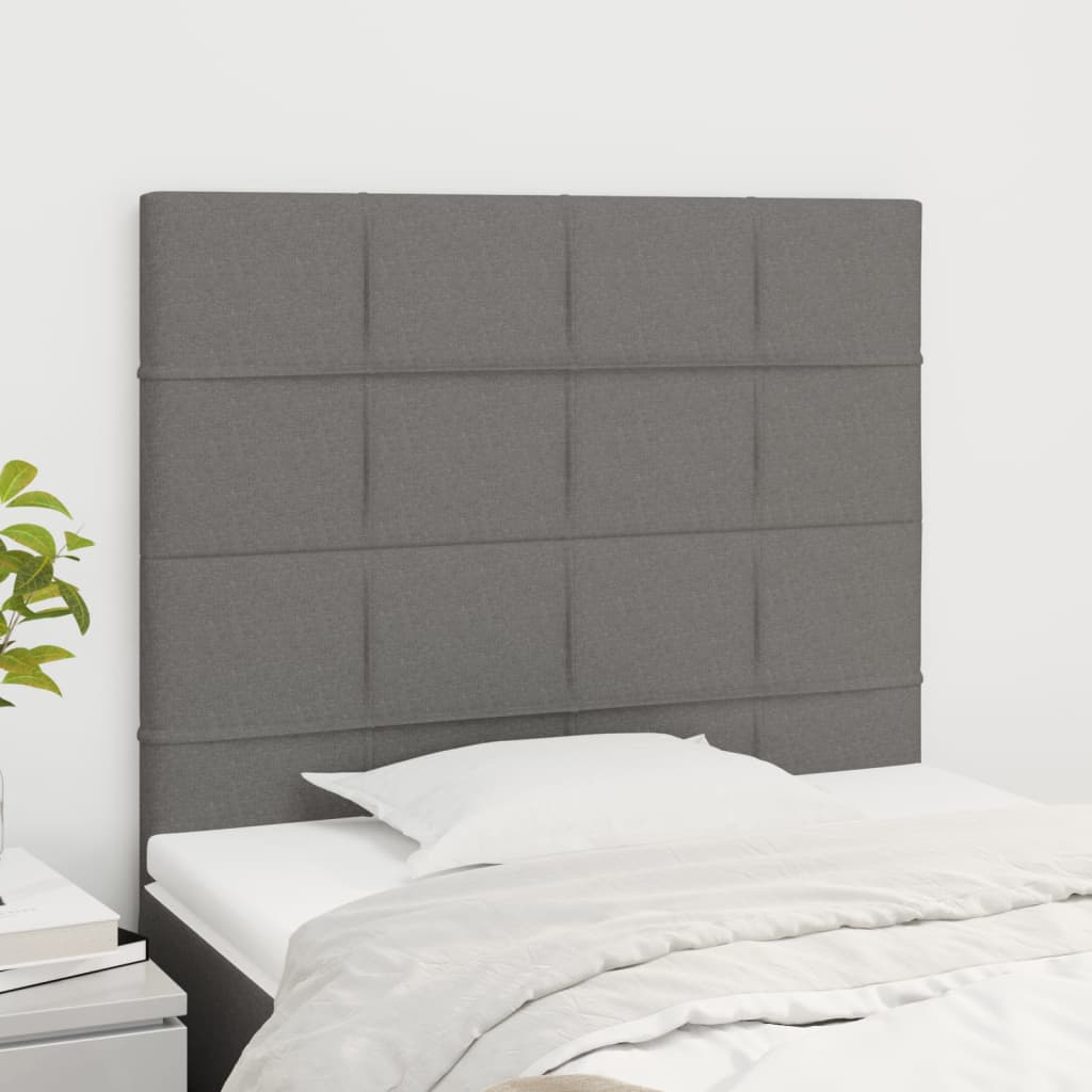Cabeceira cinza escuro 100x5x118/128 cm tecido