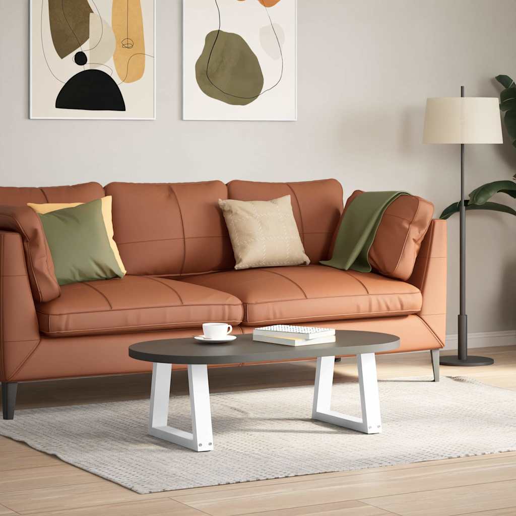 Pés para mesa de centro em v, 2 peças, branco, 40x(30-31,3) cm, aço