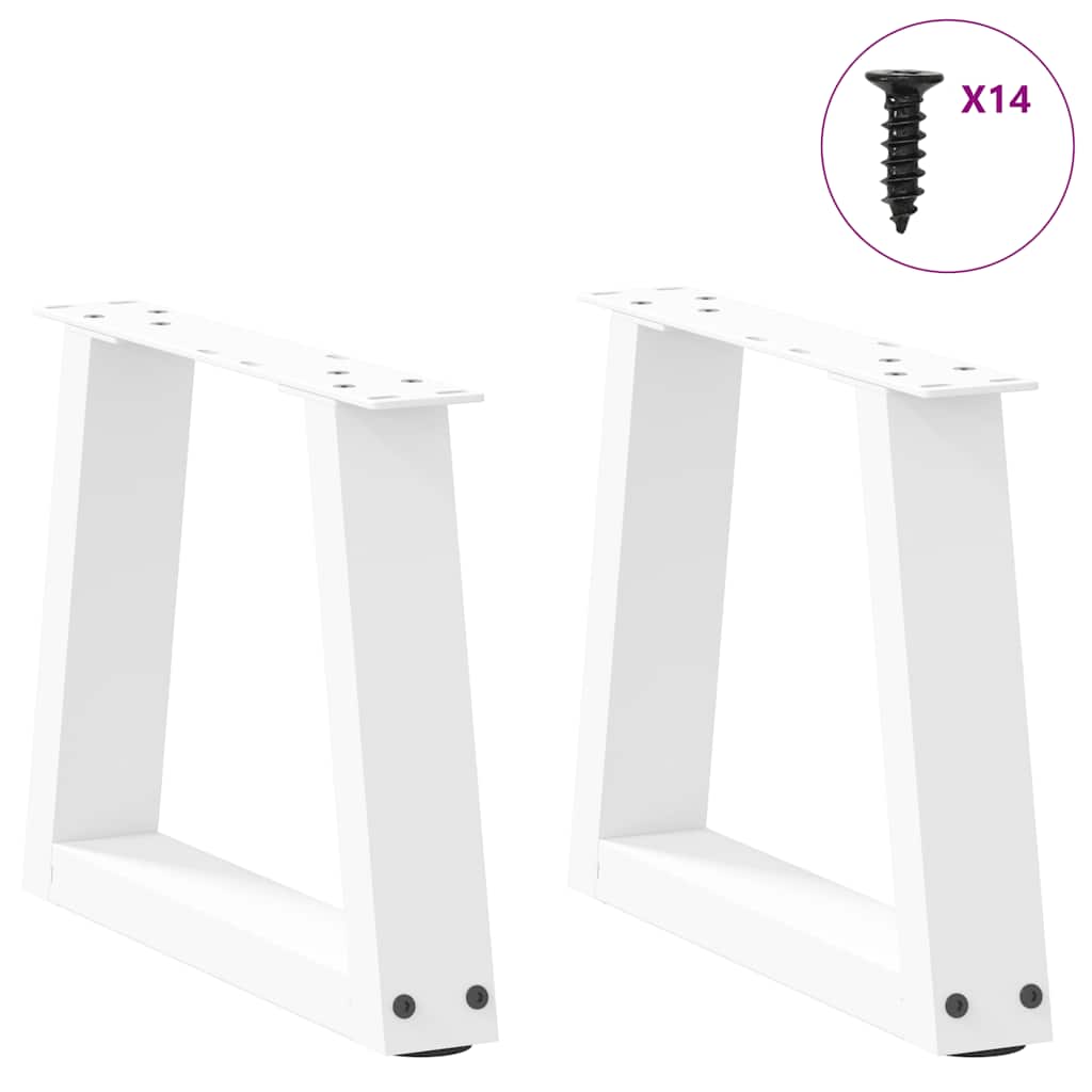 Pés para mesa de centro em v, 2 peças, branco, 40x(30-31,3) cm, aço