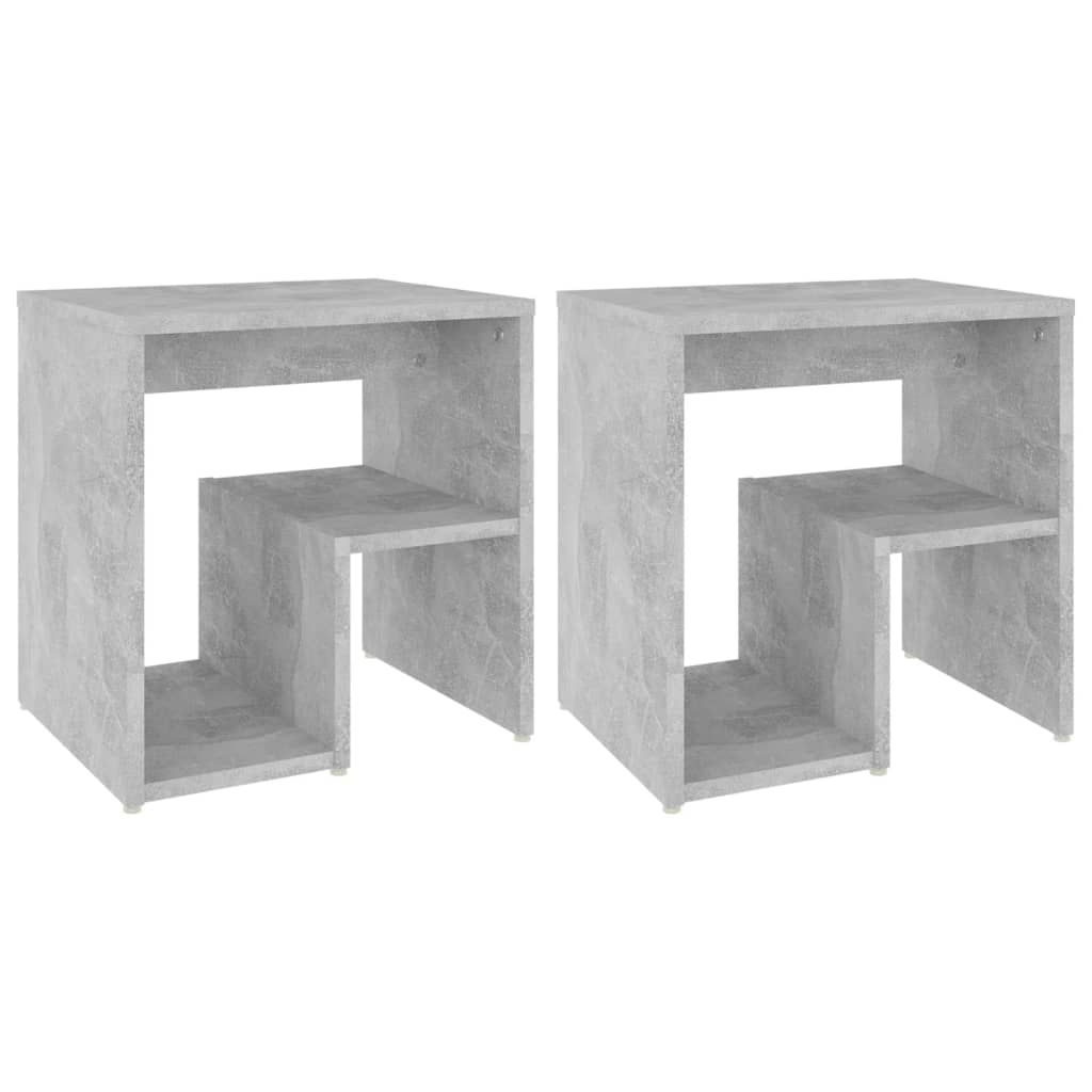 Mesas de cabeceira 2 pcs derivados de madeira cinzento cimento