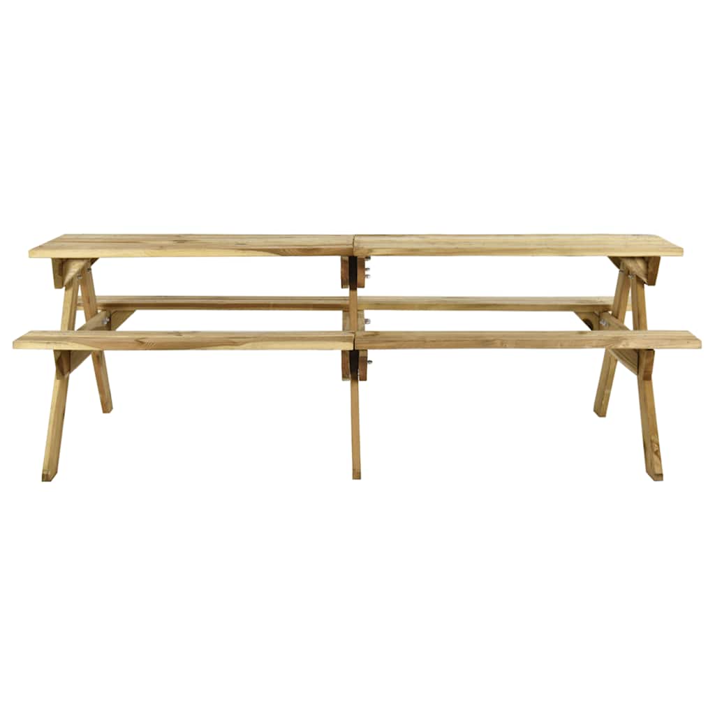 Mesa de piquenique com bancos 220x122x72 cm pinho impregnado