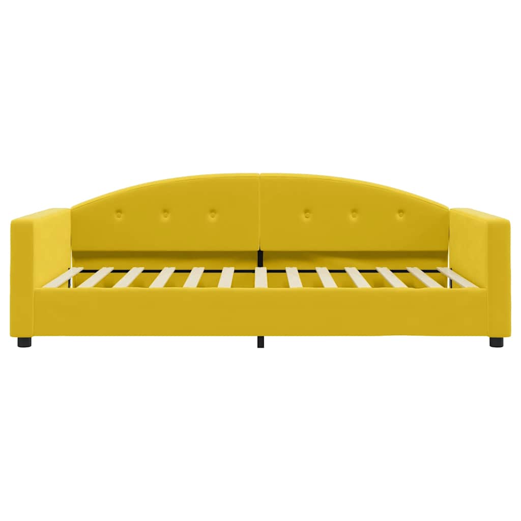 Sofá-cama com colchão 100x200 cm veludo amarelo