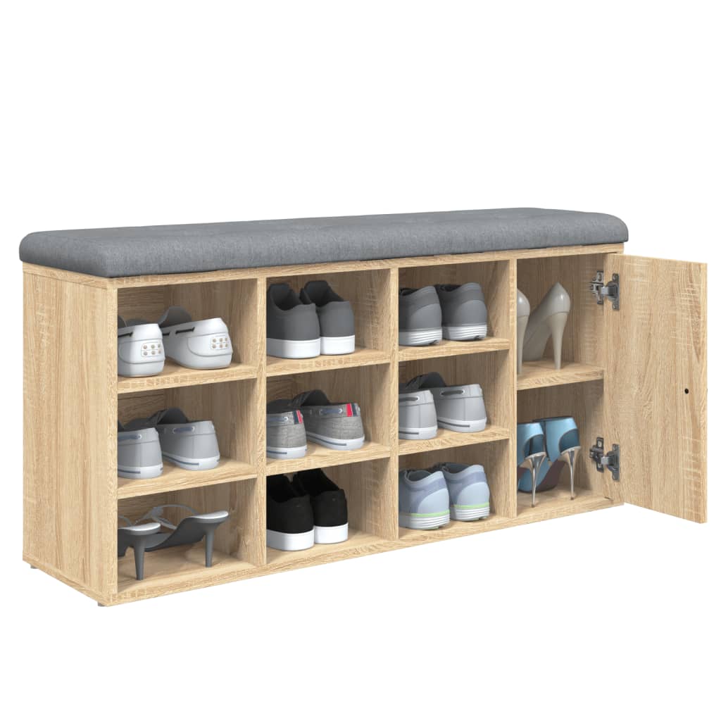 Banco sapateira 102x32x50 cm derivados madeira carvalho sonoma