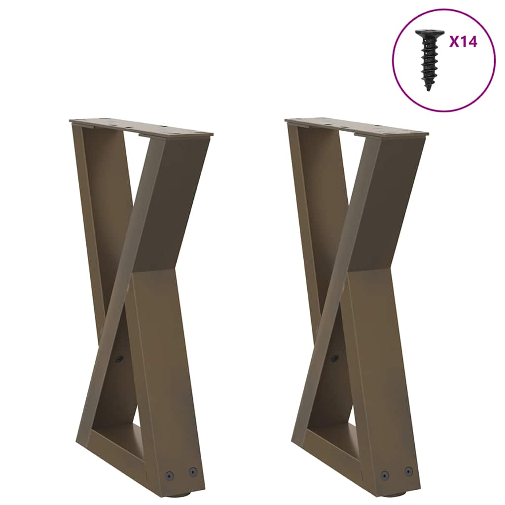 Pés para mesa de centro 2 peças aço natural 28x(42-43,3) cm aço